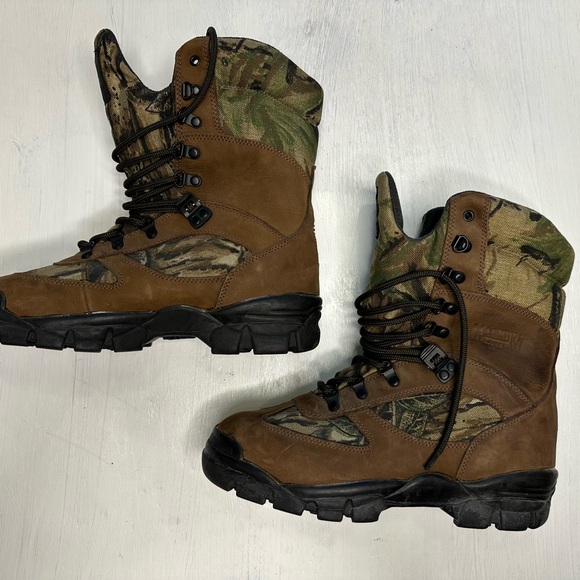 Magnum Sportsman Men’s 9.5 Camo Leather Hunting Boots Thinsulate Hi-Tec Eco Tred - Picture 3 of 13